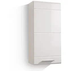trendteam smart living Mezzo Hängeschrank - Dekorative Wandspiegel - Zeitloser Badschrank in Weiß Hochglanz, bietet viel Stauraum mit 2 Fächern und 1 Einlegeboden (37 x 77 x 23 cm), pflegeleicht und FSC zertifiziert.