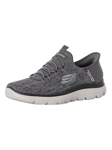 Skechers Herren Summits Key Pace Sneakers - Herren-Sneaker aus anthrazitfarbenem Netzgewebe mit schwarzem Besatz, ideal für Komfort und Stil im Alltag