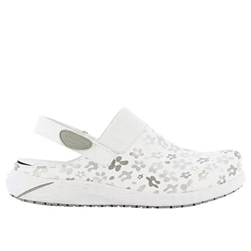 Safety Jogger Clog Dany OB ESD SRC E Größe 36 - Silber - Trendiger Sicherheitsclog mit rutschfester Sohle und atmungsaktivem Obermaterial. Ideal für Gastronomie und Pflege, bietet Komfort und Sicherheit auf rutschigen Oberflächen.