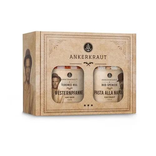 Ankerkraut Bud Spencer & Terence Hill Bagaluten Gewürz-Box - Italienische Gewürzmischung für authentische Pasta-Gerichte, ideal für Fans der Kult-Duos Bud Spencer & Terence Hill.
