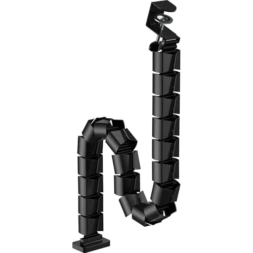 InLine Kabelkanal flexibel mit Tischklemme, schwarz - Professionelle Kabelführung für ergonomische Arbeitsplätze: Modular, stabil und werkzeugfrei montierbar - ideal für höhenverstellbare Tische und mehr Ordnung am Arbeitsplatz.