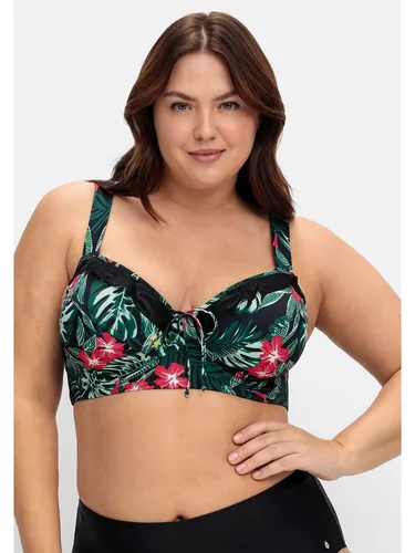 Sheego Bügel-Bikini-Top Große Größen - Bikini-Oberteil in Größe 58, mit Formbügel und modischen Kontrast-Volants für optimalen Halt und Style.