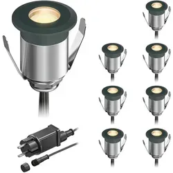 ledscom.de LED Boden-Einbauleuchte BINO, anthrazit, 32mm Ø, warmweiß, 8er Set - Robuste LED Bodeneinbauleuchte aus Edelstahl mit langer Lebensdauer. Ideal für den Außenbereich, energieeffizient und einfach zu installieren. Perfekt für stilvolle Akzente in Garten und Terrasse.