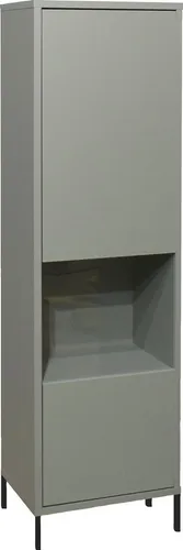 Vitrine MÄUSBACHER "Bonnie TOPSELLER", grün (pine grün matt lack) - Stilvolle Vitrine mit Quadratgestell, 1 festem Einlegeboden und 4 Fächern. Ideal für die Präsentation Ihrer Lieblingsstücke. Maße: B: 41 cm, H: 145 cm, T: 32 cm. Hochwertige Verarbeitung aus Holzwerkstoff.