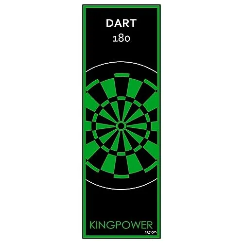 Kingpower Dart Teppich Matte Steeldart Zubehör Grün Dartpfeile Dartboard Dartteppich Target Oche Darts Abwurflinie Schutz Gummi Boden Dartscheibe 237 x 80 cm