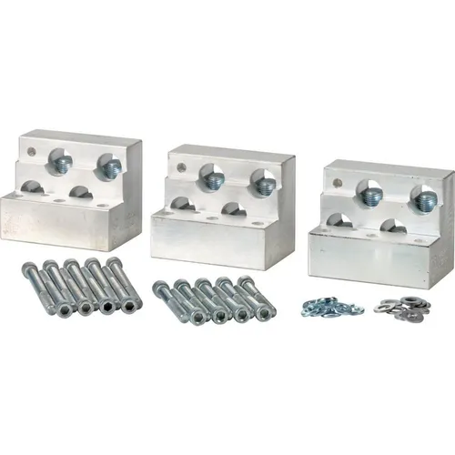 Eaton Klemmenblock EML33 4x2/0-300 MCM - Hochwertiger Klemmenblock für Phasen-Anschlussverbreiterungen, geeignet für 3 Pole. Ideal für professionelle Anwendungen in Antriebssystemen.