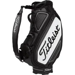 Titleist Tour Bag - Schwarz/Weiß (01) - Hochwertige Golftasche mit 10 Fächern und 5-Wege-Divider für optimale Organisation. Langlebige Materialien und ein ergonomischer Schultergurt bieten Komfort für Profis und Caddies.