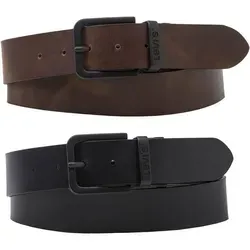 Levi's Unisex Reversible Core Metal Belt Gürtel, Schwarz, 95 - Herren-Gürtel, beidseitig tragbar für vielseitige Styles und optimalen Komfort.