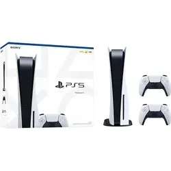 Sony PlayStation PS5 Konsole mit 2x DualSense Controllern - Konsolen, inklusive 2 leistungsstarker DualSense Controller für ein immersives Gaming-Erlebnis.