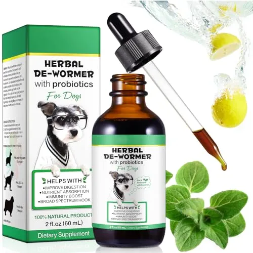 Wurmkur Hund Tropfen 60ml – Kräuterentwurmung für Hunde - Diese flüssige Wurmkur für Hunde bietet eine einfache Anwendung und unterstützt die Darmgesundheit. Mit natürlichen Inhaltsstoffen sorgt sie für eine effektive Bekämpfung von internen Parasiten und fördert das Wohlbefinden Ihres Haustieres.