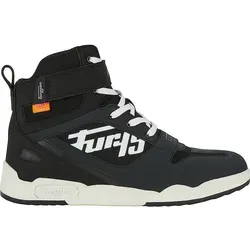 Furygan Get Down Schuhe - Wasserdicht, Schwarz/Weiß, 46 EU - Motorradstiefel mit verstecktem Schutz und stilvollem Design, wasserdicht und atmungsaktiv, ideal für sichere Fahrten bei jedem Wetter.