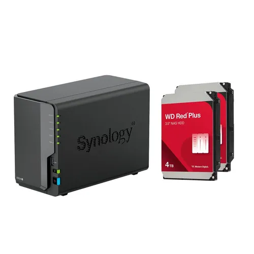 Synology DiskStation DS224+ 2 Einschübe NAS-Server Leergehäuse + 2x WD Red WD40EFZZ SATA 3.5" HDD 4 TB Festplatte DS224+ & WD40EFZZ