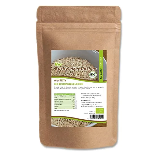 Mynatura Bio Buchweizenflocken I Buchweizen I Müslibowl I Weizenflocken I Getreideflocken I Getreide I Vegan I Im Beutel (3kg)