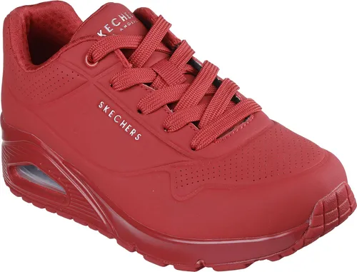 Skechers Damen UNO-Stand On Air Sneakers, Rot/Rot, 41 EU - Damen-Sneaker mit atmungsaktivem Design und komfortabler Air-Cooled Memory Foam Sohle für ultimativen Tragekomfort.