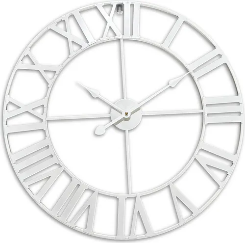 relaxdays Wanduhr mit römischen Zahlen (weiß) - Elegante Wanduhr mit römischen Zahlen und einem Durchmesser von 60 cm. Perfekt für Wohnzimmer, Büro oder Esszimmer. Das puristische Design fügt sich harmonisch in verschiedene Einrichtungsstile ein.