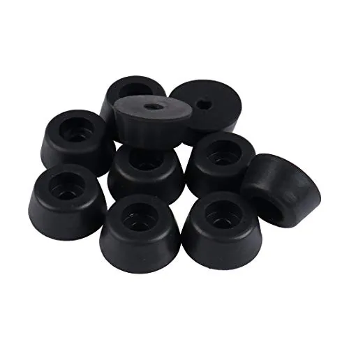 sourcing map 10 Stück 22mm x 11mm Chair Table Leg Recessed Black Rubber Feet Pads de