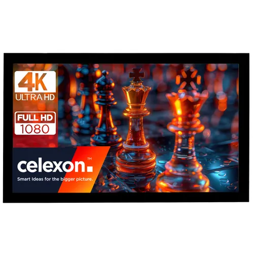 celexon basic Rahmen-Leinwand 110" | 4K Full HD 3D Beamerleinwand - Beamer-Leinwände mit stramm gespanntem Tuch für optimale Planlage – ideal für Heimkino und stabile Nutzung. Genießen Sie beeindruckende Filmabende mit 160° Betrachtungswinkel!