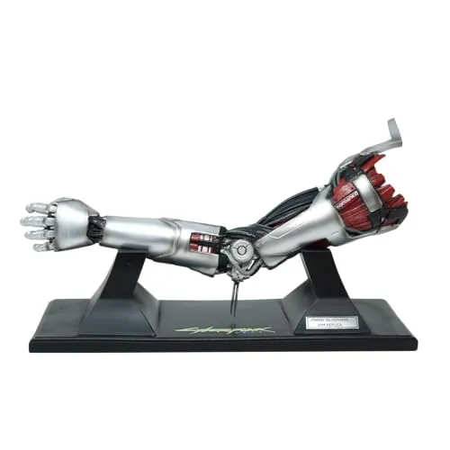 Diorama Cyberpunk Silverhand Arm Replica, 30 cm - Spielware, detailgetreue Nachbildung des berühmten Silverhand Arms aus Cyberpunk, ideal für Sammler und Fans.