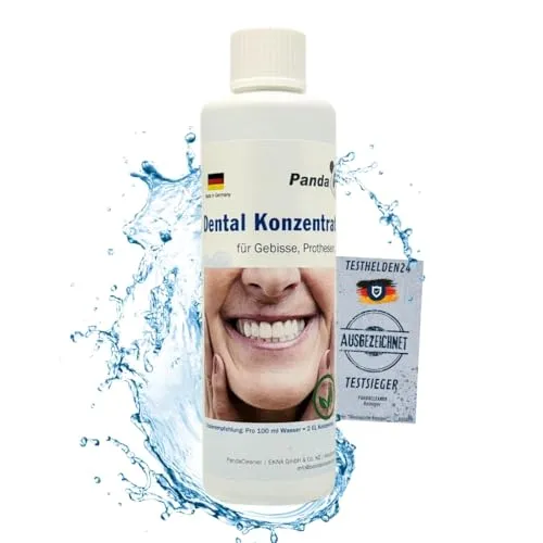 Dental Konzentrat Ultraschallreiniger 250 ml - Gründliche Reinigung für Zahnersatz - Zahnersatzreiniger für Gebisse, Prothesen & Zahnspangen. Intensive, hautfreundliche Reinigung ohne Chlor und Alkohol - biologisch abbaubar und effektiv gegen Verfärbungen.