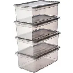 keeeper Kunststoff Aufbewahrungsbox 5,6 L Mit Deckel Grau 19,5 x 33 x 22 cm