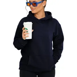 DAILY COTTON Kapuzenpullover Unifarben - Oversize Hoodie für Damen - Bequemer Oversize Hoodie aus Baumwoll-Mischung, ideal für lässige Looks. Pflegeleicht und mit Kängurutasche, perfekt für den Alltag.