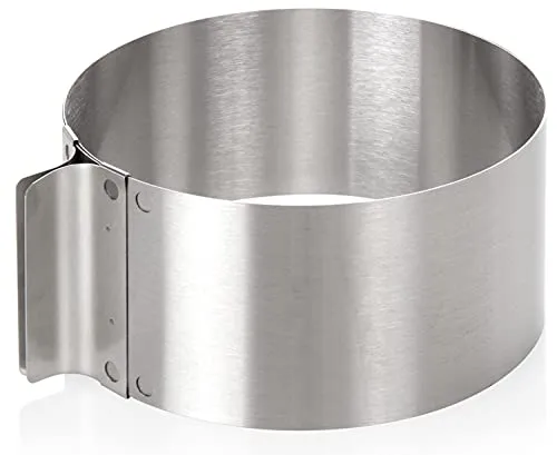 wenco Tortenring verstellbar 16-30 cm – Edelstahl Backzubehör für kreative Torten - Vielseitiger Tortenring aus rostfreiem Edelstahl, verstellbar von 16 bis 30 cm. Perfekt zum Schichten und Formen von Tortenböden. Hitzebeständig bis 180°C, spülmaschinengeeignet für einfache Reinigung.