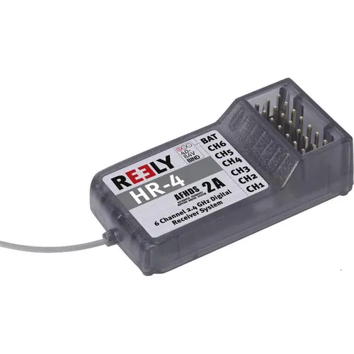 Reely HR-4 6-Kanal Empfänger 2,4 GHz - Stecksystem JR, präzise Steuerung für Funktionsmodellbau und optimale Signalübertragung
