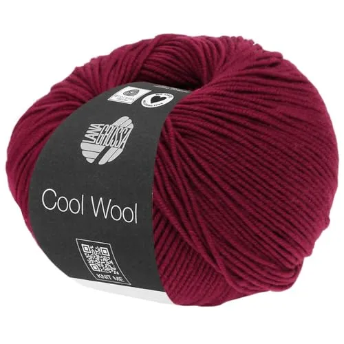 LANA GROSSA Cool Wool Uni | Extrafeine Merinowolle waschmaschinenfest und filzfrei | Handstrickgarn aus 100% Schurwolle (Merino extrafein) | 50g Wolle zum Stricken & Häkeln | 160m Garn FB 468