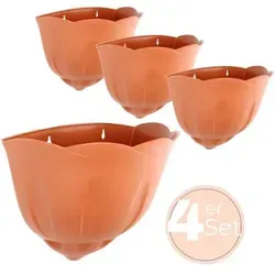 4er Set Terrakotta Wandblumentöpfe für Pflanzen - Garten-Zubehör für stilvolle Wandgestaltung, ideal für Innen- und Außenbereich. Wetterfest und platzsparend für kreative Pflanzlösungen auf Balkonen und in kleinen Räumen.