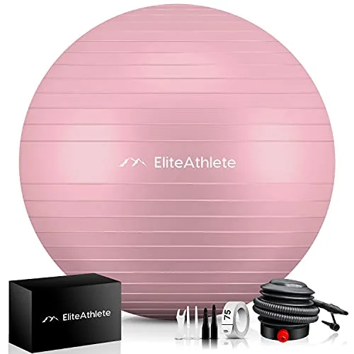 EliteAthlete Gymnastikball 85 cm - Ergonomischer Sitzball mit Anti Burst System für Fitness und Büro - Gymnastikbälle für vielseitige Anwendungen: Ideal für Fitness, Yoga, Pilates und als Sitzball im Büro. Ausgestattet mit Anti-Burst-System für maximale Sicherheit und Haltbarkeit.