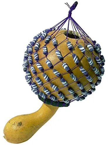 Kamballa 838200 Shekere, 25 cm - Modell sortiert - Percussion-Instrument, langlebig und vielseitig einsetzbar für rhythmische Musik und kreative Projekte