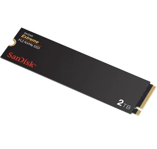 SanDisk Extreme M.2 NVMe SSD 2 TB - Interne PCIe Gen 4.0 SSD mit bis zu 5.150 MB/s, ideal für kreative Profis zum schnellen Bearbeiten von Videos und Rendern von 3D-Modellen. 5 Jahre Garantie und hohe Langlebigkeit.