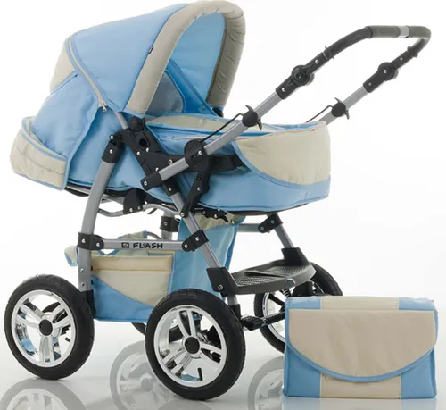 Kombi-Kinderwagen Flash 2 in 1 - Standardkinderwagen mit Kinderwagen und Sportsitz, umfangreichem Zubehör und 38 Farben zur Auswahl – ideal für flexible Mobilität mit Komfort!