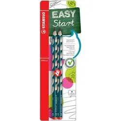 STABILO Bleistift EASYgraph Härtegrad B 2er Pack für Rechtshänder Petrol