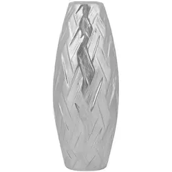 Beliani Dekovase, Silber, Stein, Mode, 33 cm, Dekoration, Vasen, Keramikvasen
