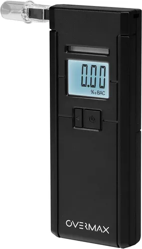 Overmax AD-05 Alkohol-Teststreifen, Alkohol-Tester mit präzisem Platin-Sensor - Alkoholtester zur genauen Messung der Alkoholkonzentration in der Ausatemluft, ideal für Erwachsene, kompakt und leicht mit nur 37,5 g.