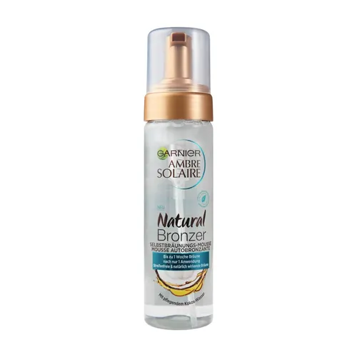 Garnier Selbstbräunungsmousse - Natürliche Bräune ohne Streifen - Körperselbstbräuner mit 92% natürlichen Inhaltsstoffen, für eine gleichmäßige und fleckenfreie Bräune. Angereichert mit pflegendem Kokoswasser für geschmeidige Haut und ein Sommer-Feeling.