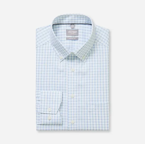 OLYMP Langarmhemd Businesshemd, kariert, Button-down-Kragen, comfort fit, formbeständig