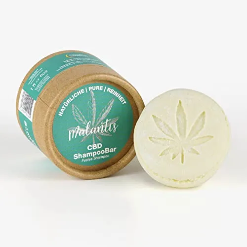 Malantis ShampooBar | 50g | festes Shampoo für empfindliche Kopfhaut | Haarseife mit Rosmarin, Brokkolisamenöl und Keratin | Naturkosmetik Handmade