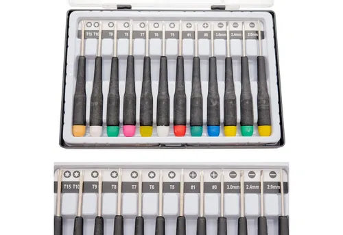 TSB Werk Schraubendreher 12 Präzision Schraubendreher Schraubenzieher, Feinwerkzeug, Torx, Schlitz, Kreuz, Set