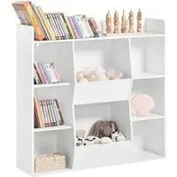 SoBuy Bücherregal KMB55, vielseitiges Kinderregal - Bücherschränke, ideal zur Aufbewahrung von Spielzeug und Büchern mit 9 Fächern und 4 Einlegeböden – perfekt für das Kinderzimmer!