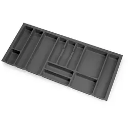 Emuca Besteckeinsatz Optima Vertex/Concept - Praktischer Besteckhalter für Küchenschubladen mit geradem Design. Optimaler Stauraum für Besteck und Küchenutensilien, einfach zu installieren und passend für Schubladen mit 500 mm Tiefe.
