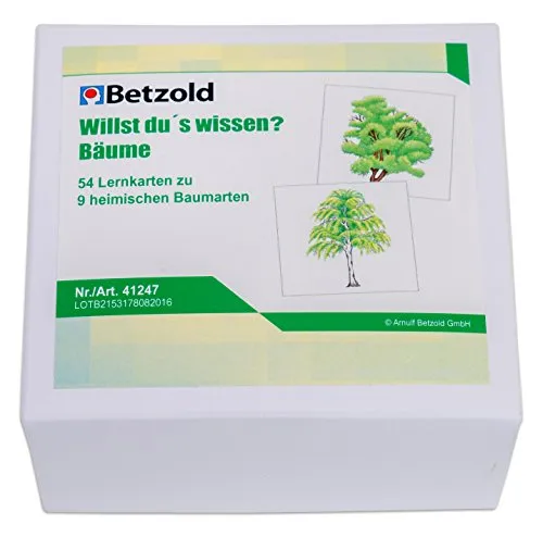 Betzold Karteikarten Willst du's wissen? Bäume - 54 Wissenskarten über heimische Baumarten, ideal für den Unterricht. Anschauliche Bilder und klare Texte fördern das Lernen über Ahorn, Eiche, Fichte und mehr. Perfekt für Einzel- und Gruppenarbeit.