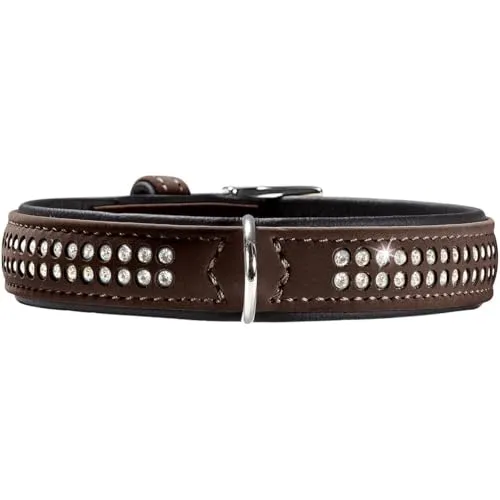 HUNTER SOFTIE DELUXE Hundehalsband - Weiteres Autozubehör, weiches Kunstleder mit glitzernden Strasssteinen, pflegeleicht und strapazierfähig, ideal für stilvolle Hunde
