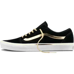 Vans Old Skool Halbschuhe für Damen - Golden & Schwarz - Stylische Halbschuhe für Damen in edlem Schwarz und Gold. Ideal für jeden Anlass und ganzjährig tragbar. Setze ein Fashion-Statement mit Vans!