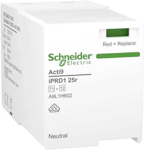 Schneider Electric A9L1H602 Ersatz-Schutzmodul - Energietechnik: Hochwertiges Ersatz-Schutzmodul mit Blitzstoßstrom von 100 kA und optischer Signalisierung für optimale Sicherheit.