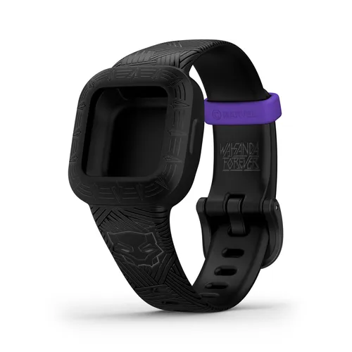 Garmin vivofit jr3 Ersatzarmband Marvel Black Panther - Uhrenarmband aus strapazierfähigem Silikon in Schwarz, kompatibel mit Garmin vivofit jr. 3, ideal für kleine Superhelden!