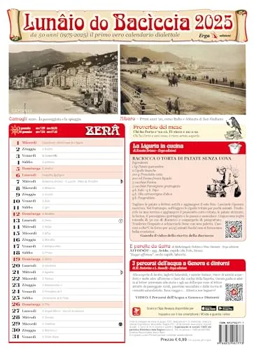 Lunâio do Bacìccia 2025. Da 50 anni (1975-2025) il primo vero calendario dialettale. Con video e materiali fruibili con QR Code (Società)