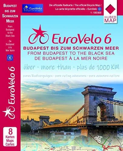 EuroVelo6 Fahrradkarten Set: Budapest bis Schwarzes Meer - 8 detaillierte Karten im Maßstab 1:100.000, ideal für Radfahrer auf dem Weg vom Atlantik bis zum Schwarzen Meer – perfekt für Abenteuerlustige!