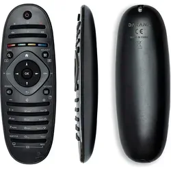 Dakana Ersatz Fernbedienung für Philips Fernseher 242254990301 Receiver Phillips TV Universalfernbedienung vorkonfiguriert und sofort einsatzbereit - Schwarz
